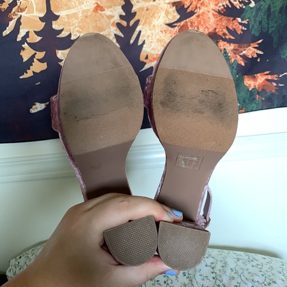 Forever 21 Pink Velvet Heels - Picture 7 of 8
